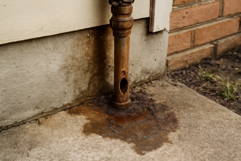 Corroded Pipe Water Removal