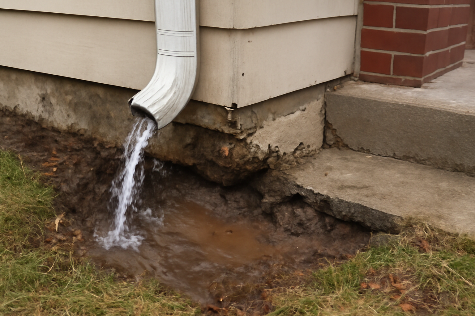 Downspout Failure Water Removal in Conroe, TX