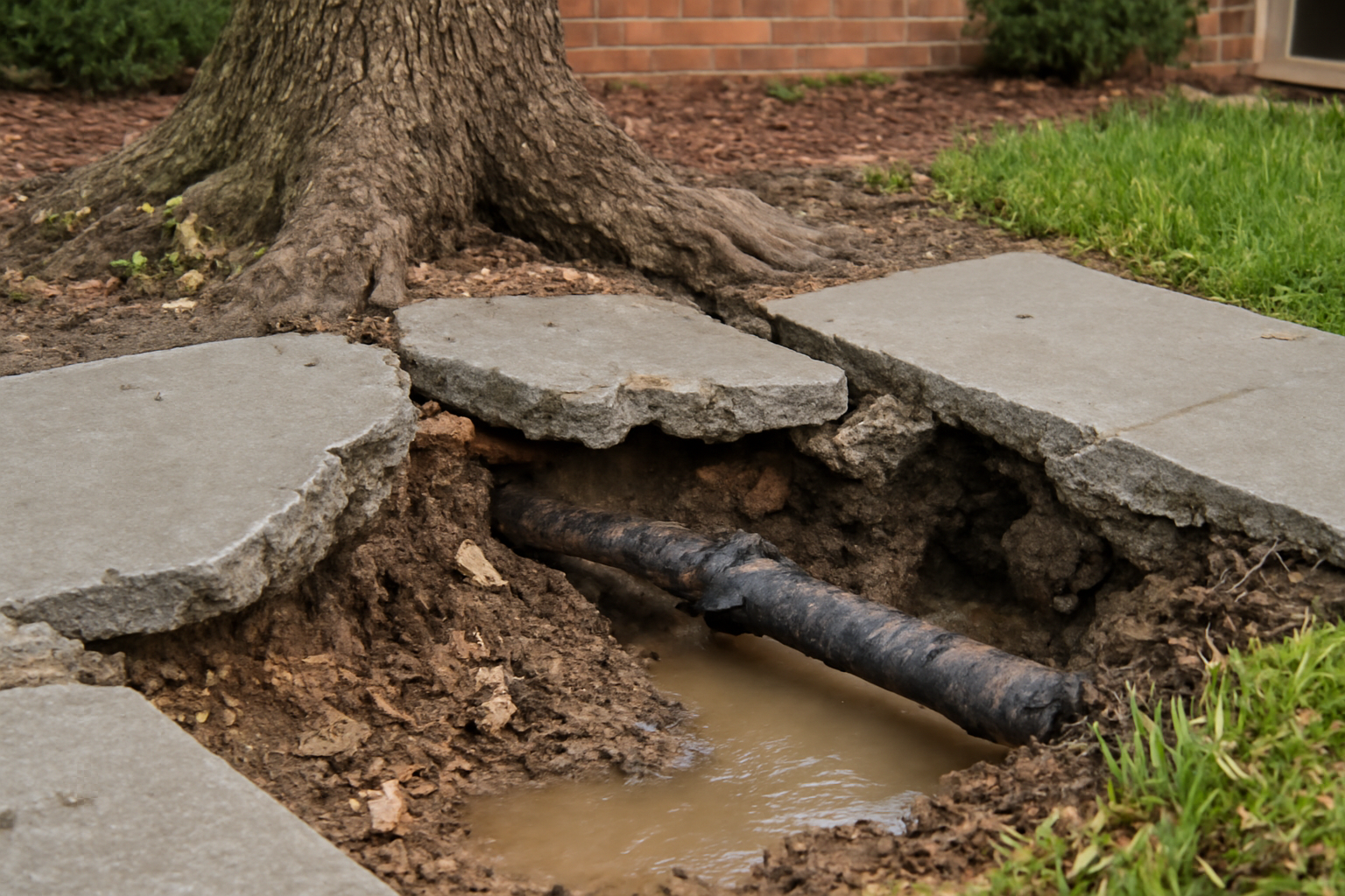 Tree Root Pipe Damage Water Removal in Clute, TX